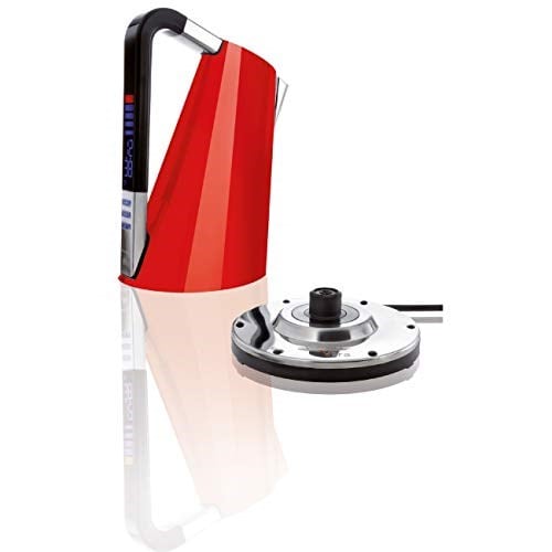 BUGATTI Vera, sıcaklık kontrolü ve zamanlayıcı, Kapasite 1.75 litre, 2400 W, paslanmaz çelik ile elektronik su ısıtıcısı (Kırmızı)