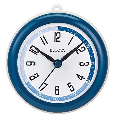 Bulova Clocks Model C4882 Duş Mate, Küçük, Mavi ve Beyaz