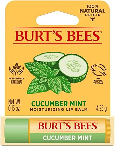 Burt's Bees Salatalık Naneli%100 Doğal Nemlendirici Dudak Balsamı, 0,15 oz
