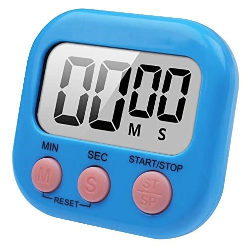 Büyük LCD Ekran Dijital Pişirme Zamanlayıcı Mutfak Zamanlayıcı Geri Sayım ve Kronometre ile. Yemek pişirme, Fitness, Çocuk Çalışması İçin Büyük Bip Sesli Alarm (MAVİ)