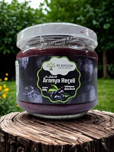 By Köylüm Aronya Reçeli, Az Şekerli,%12 Pancar Şeker İçerikli, Özel Seri, 300g Cam Kavanoz