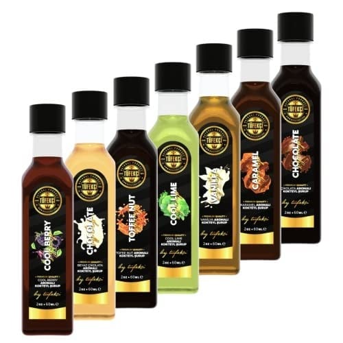 By Tüfekçi 7'Li Avantajlı Özel Deneme Paketi Gerçek Şeker Pancarından Kahve, Pasta Ve Kokteyl Şurubu 7X60ML