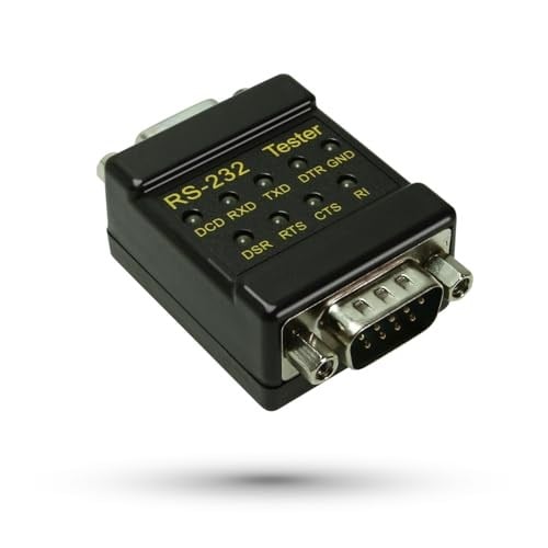 Cablemax RS-232 LED bağlantı Test Cihazı DB-9 Erkek - DB-9 Dişi