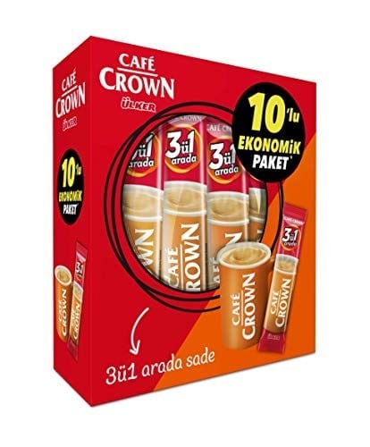 CAFÉ CROWN 3'ü 1 Arada Kahve 17.5 Gr x 10 Adet