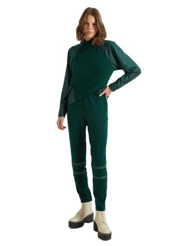 Çağ Yeşili - Fermuar Detaylı Sweatshirt - Pantolon Takım