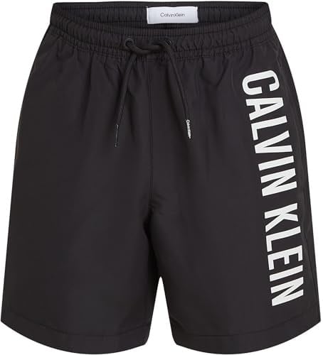 Calvin Klein Erkek Çocuk Siyah Baskılı Deniz Şortu, KV0KV00053
