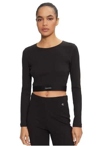 Calvin Klein L/S CROP CREW T-shirt Kadın