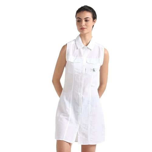 Calvin Klein SLEEVELESS COTTON SHIRT DRESS Elbise Kadın