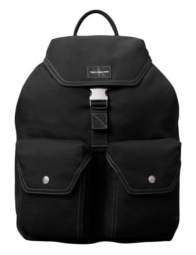 Calvin Klein WORKWEAR FLAP BACKPACK 43 Erkek Sırt Çantası, Siyah, Tek Beden