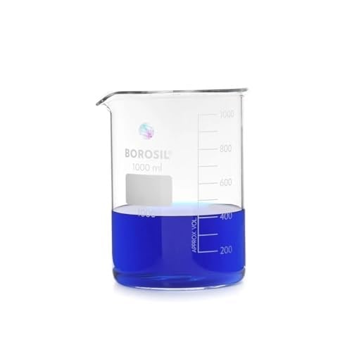Cam Beher 1000 ml - Kısa Form Isıya Dayanıklı Beaker -%100 Borosilikat Cam