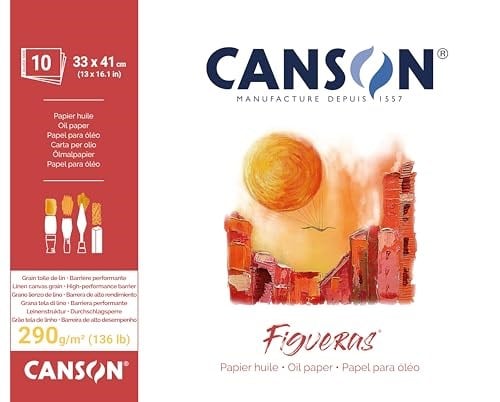 Canson 200857222 Figueras – Oelmalpapier, 33 x 41 cm, doğal beyaz - Seçenekler: 33x24cm,, 41x33cm