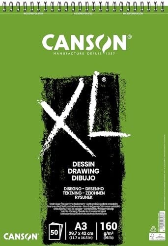 Canson Xl Draw Eskiz ve Resim Defteri, Spiralli, 50 Sayfa, A3, 160G - Seçenekler: 297 x 432 mm, 210 x 309 mm