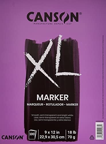 Canson XL Serisi Keçeli Kalem, Yarı Saydam, Kalem, Kalem veya İşaretleyici için, Katlama, 8,2 kg, 9 x 12 inç, Beyaz, 100 Yaprak (400023336)