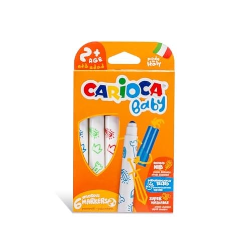 Carioca Jumbo Bebek Süper Yıkanabilir Keçeli Boya Kalemi 6'li +2 Yaş