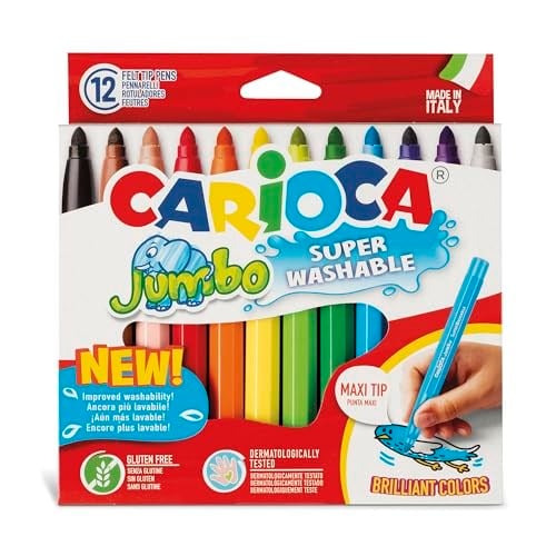 Carioca Jumbo Süper Yıkanabilir Keçeli Boya Kalemi 12'Li