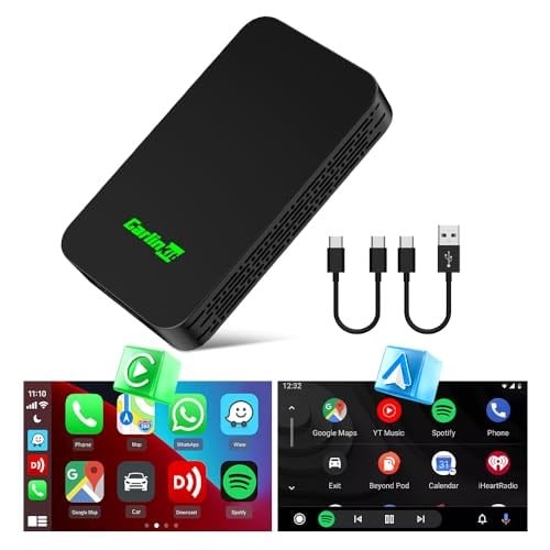 Carlinkit 5.0 - Kablolu CarPlay ve Kablolu Android Auto Cars için Kablosuz CarPlay Adaptörü 2air - Basit Tasarım | Kablosuz Kablolu | Otomatik Bağlantı | Çevrimiçi Yükseltme | Yaygın Uyumlu