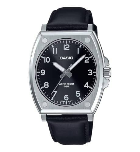 Casio Deri Kordonlu Analog Kol Saati, Standart, MTP-E730L-1AVDF-934362666, Siyah, Erkek
