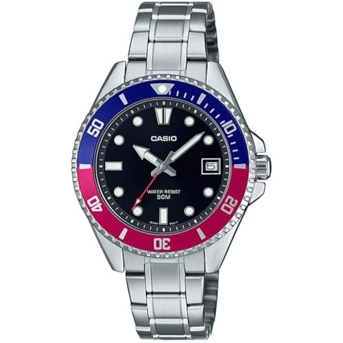 Casio MDV-10D-1A3VDF Kol Saati, Lacivert-Kırmızı, Standart