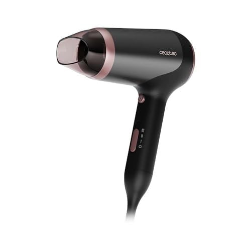 Cecotec IoniCare Power&Travel katlanabilir saç kurutma makinesi, 2400 W, DC motor, gerçek iyon teknolojisi, kompakt soğuk hava, difüzör, konsantre nozul ve taşıma çantası dahil