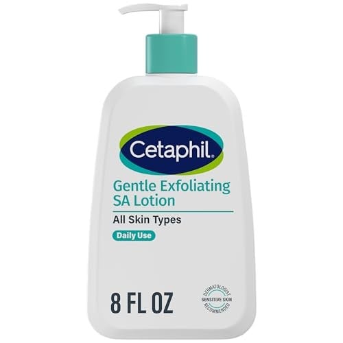 Cetaphil Nazik Peeling SA Losyonu, Tüm Cilt Tipleri için Hafif Nemlendirici, 8oz Pompa Şişesi, Salisilik Asit, Mandelik Asit ve Glukonolakton, Nazikçe Eksfoliye Edici, Dermatolog Önerilen Marka