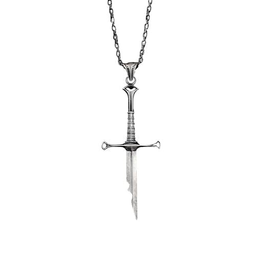 CHARMORA 925 Ayar Gümüş Aragorn Kılıç Kolye – Yüzüklerin Efendisi LOTR Anduril Erkek Kolyesi