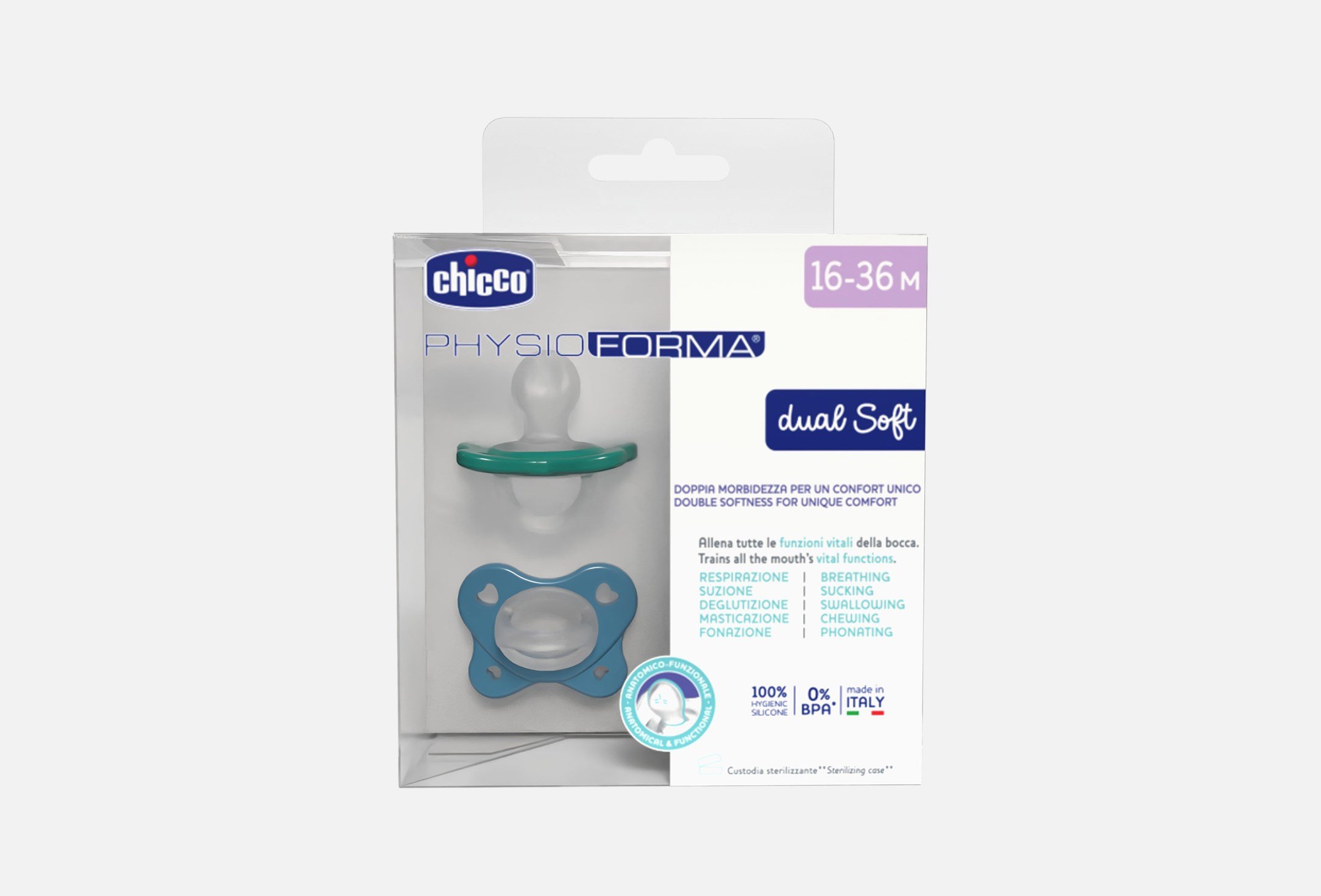 Chicco Emzik Physıoforma Dual Soft Erkek 2-6 Ay 2 Li