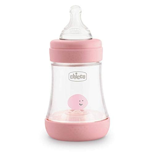 Chicco Mükemmel 5 Silikon Enayi ile 5 Anti-Koloni Töreşi 0 + Ay, Biofontional IntuiFlow Sistemi, Pembe, 150 ml
