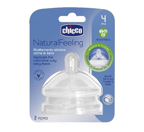 Chicco NaturalFeeling Akış Ayarlı Biberon Emziği (4 Ay+, 2'li)