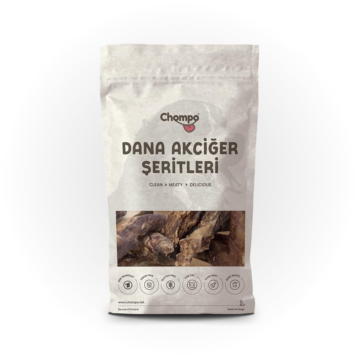 Chompo Dana Akciğer Şeritleri 100% Doğal Katkısız Köpek Ödül Maması 100 Gr | Tek içerik