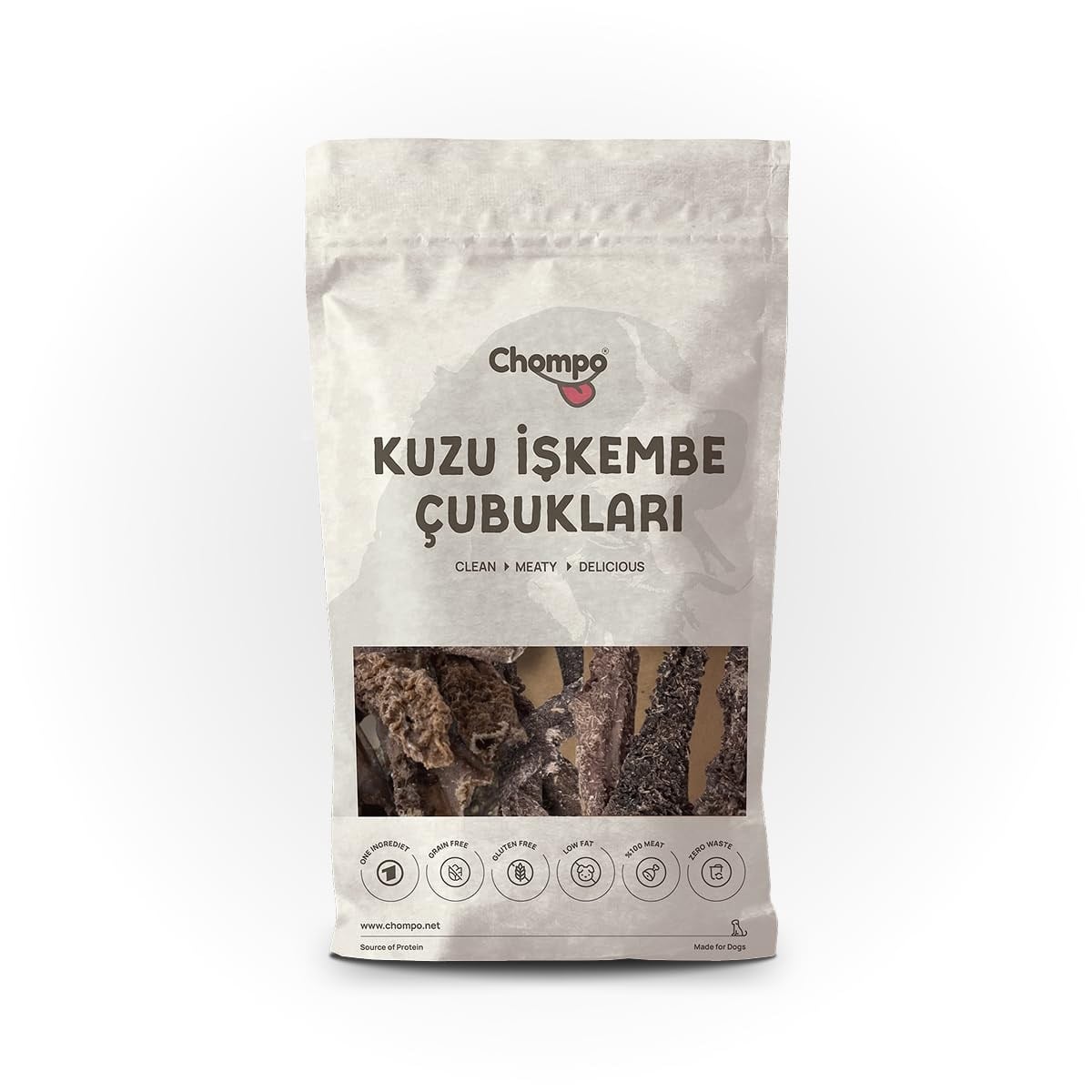 Chompo Kuzu İşkembe Çubukları 100% Doğal Katkısız Köpek Ödül Maması 100 Gr | Tek İçerik