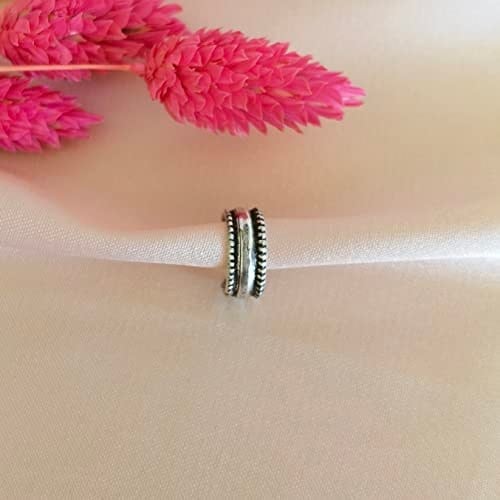 Christian Breton Etnik 5mm Pirinç Antik Gümüş Halka Sıkıştırma Piercing/Earcuff - Tek Adet