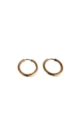 Christian Breton Paslanmaz Çelik Gold Halka Küpe - iç çap 15 mm - kalınlık 2,5 mm- 1 çift