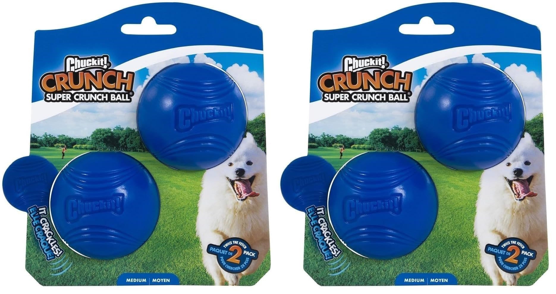 Chuckit! Crunch Ball Köpek Oyuncağı, Orta (4'li Paket) - Seçenekler: Top, Tug, Medium (Pack of 2), Medium (Pack of 2) (2 paketi)...