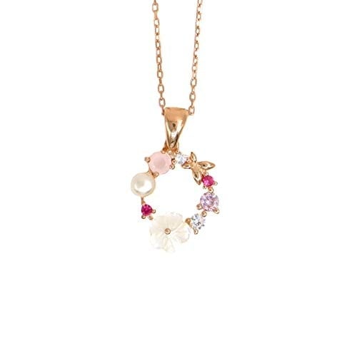 Çiçekli model gümüş kadın kolye (ROSE)