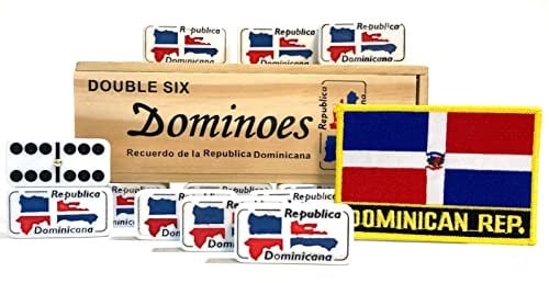 Çift Altı Dominik Cumhuriyeti Bayrağı Oymalı Domino