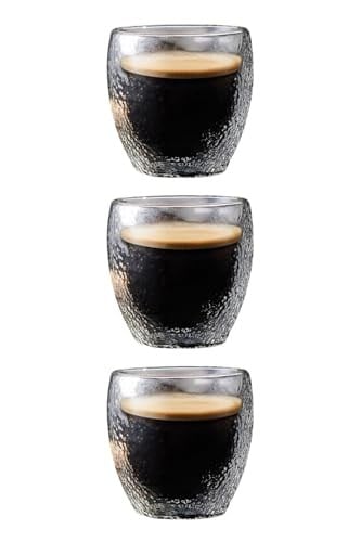 Çift Cidarlı Buzlu Kahve, Latte, Çay Bardağı Seti, 250 ML, 3 Adet, Gri