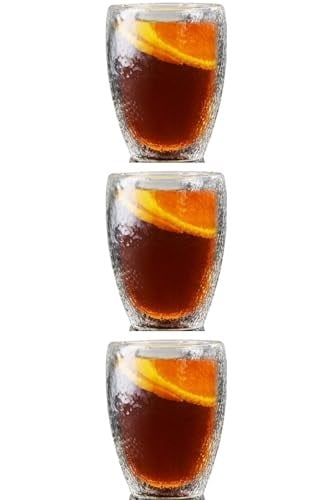 Çift Cidarlı Buzlu Kahve, Latte, Çay Bardağı Seti, 300 ML, 3 Adet, Bej, Borosilikat Cam - 2221