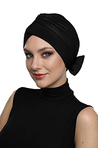 Çift Fiyonklu Hazır Türban Tesettür Havuz Bonesi