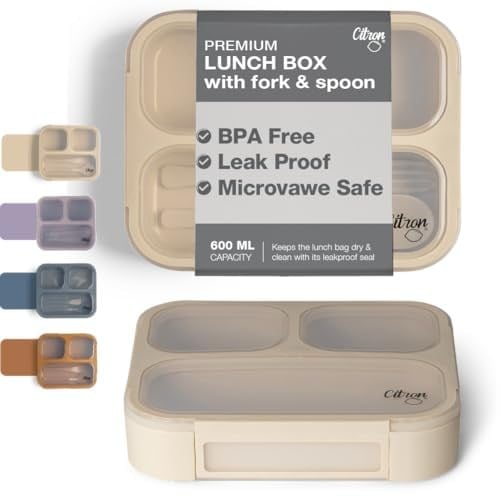 Citron Citron Çatal ve Kaşıklı Bento Beslenme Kutusu Seti - Beige 1061015