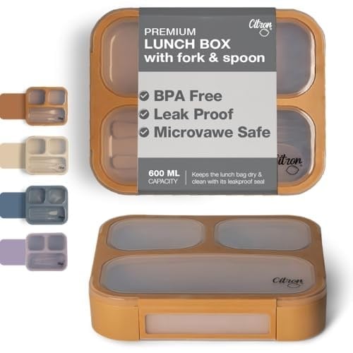 Citron Citron Çatal ve Kaşıklı Bento Beslenme Kutusu Seti - Caramel 1286845