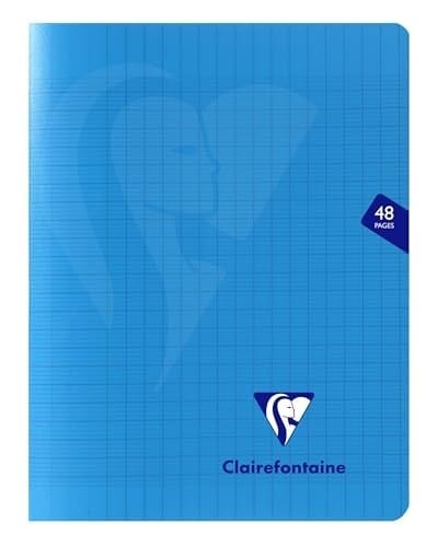 Clairefontaine 323751C A Mavi Mimesys Zımbalanmış Defter - 17x22 cm - 48 Seyes Çizgili - 90 g Beyaz Kağıt - Polypro Kapak
