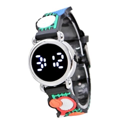 Çocuk Kol Saati Tenis Raket Desenli (04-09 Yaş) Led Ekran Silikon Kordon ST-304154