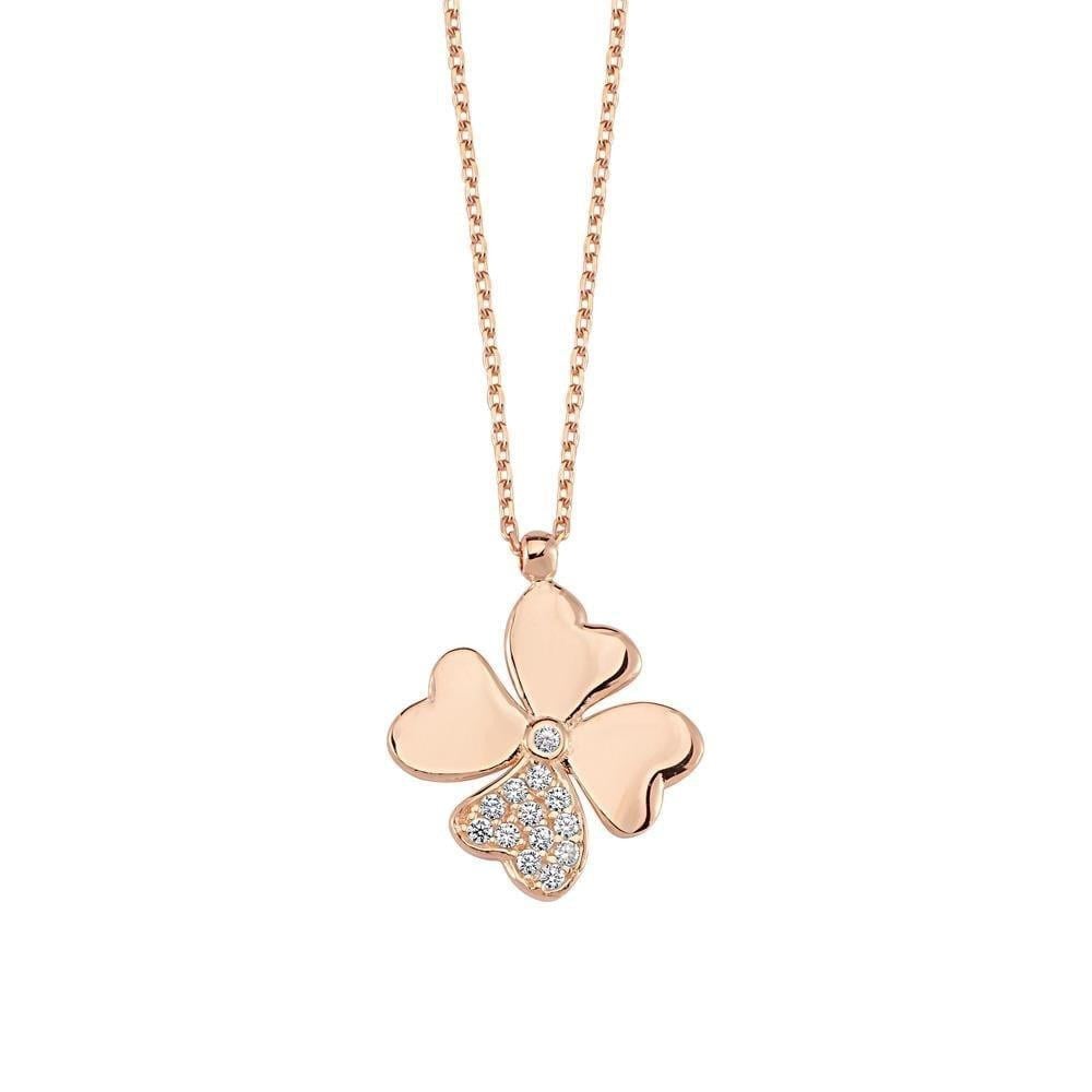 Coho Objet Coho Silver Four-leaf Clover El Yapımı Gümüş Yonca Kolye