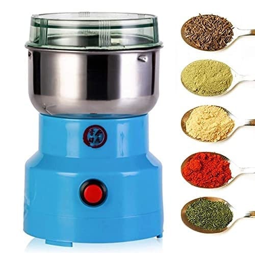 Çok İşlevli Smash Makinesi, 10l Paslanmaz Çelik Elektrikli Kahve Öğütücü, Hububat Tahıl Öğütücü, 10'lu Hızlı Toz, Baharat Herb Öğütme Makinesi Aleti için Gıda Değirmeni İşlemcisi, Mavi