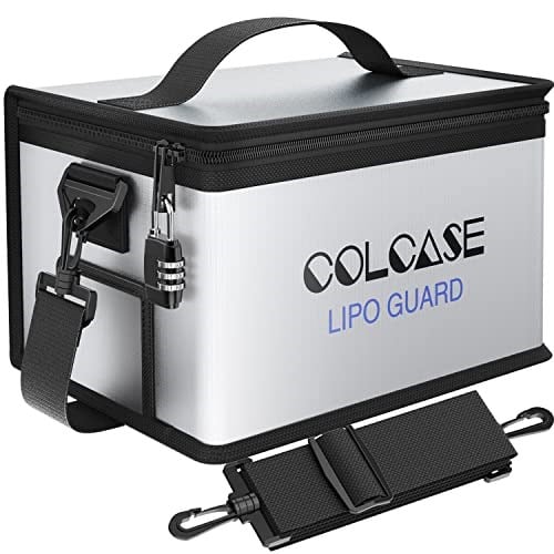 COLCASE Lipo Safe Bag - Yanmaz ve Patlamaya Dayanıklı, Şifreli Kilit, Yükseltilmiş Silikon Kaplı, 11 x 8 x 6,5 inç