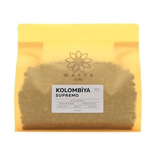 Colombia Supremo Çekirdek Kahve 1000 G –%100 Arabica Çekirdek Kahve