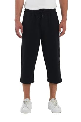 Comeor erkek spor pantolonu, kısa, 3/4 kapri pantolon, erkek, kısa pantolon, koşu şortu, pamuk şort - Bedenler: 3XL, 4XL, S, M, L, XL, XXL