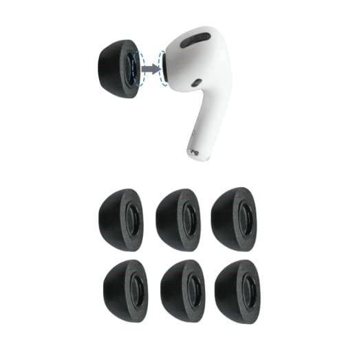 Comply Köpük Kulaklık Uçları, Apple AirPods Pro Generation 1 ve 2 için, Large, Siyah, 3 Çift, Üstün Konfor, Sarsılmaz Uyum, Haf - Seçenekler: Assorted (S/M/L), Small, Medium, Large, Assorted, Büyük...