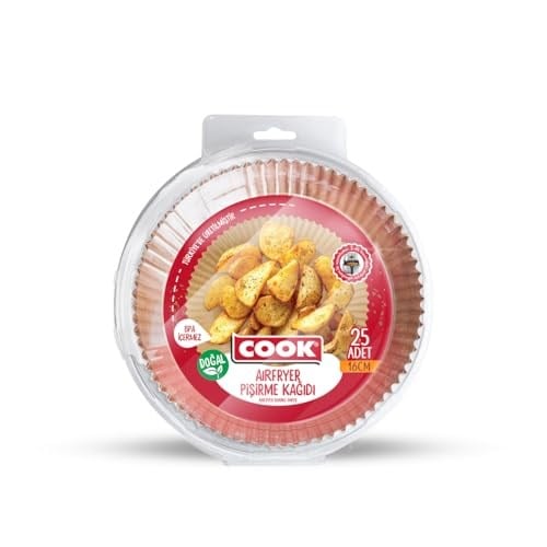 Cook Airfryer Pişirme Kağıdı, Standart Boy, 16 cm, 25 Adet - Seçenekler: 16 CM x 25 Adet, 16 CM x 25 Adet 2li paket