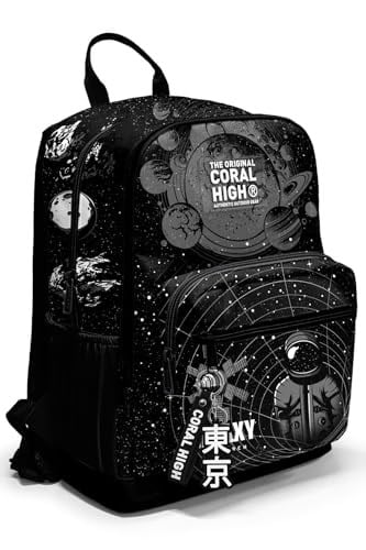 Coral High Dört Bölmeli Siyah Galaxy Ortaokul Çantası - Erkek Çocuk